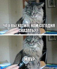 -Что вы хотите нам сегодня сказать?? -Мяу?
- . . .