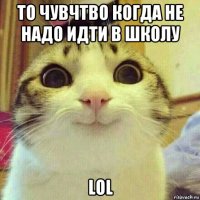 то чувчтво когда не надо идти в школу lol