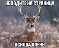 не ходите на страницу ксюша олень