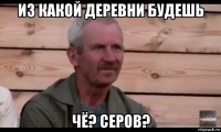 из какой деревни будешь чё? серов?