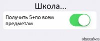 Школа... Получить 5+по всем предметам 