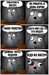 работаю в лагере не работа, а день сурка такое чувство будто уже где-то это видел думаю, через неделю уеду из лагеря