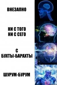 Внезапно Ни с того
Ни с сего С бухты-барахты Шурум-бурум