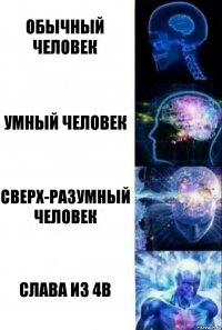 Обычный человек Умный человек Сверх-разумный человек Слава из 4в