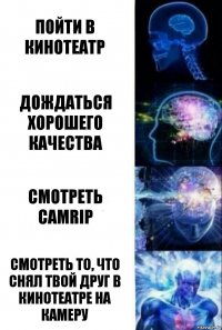 пойти в кинотеатр дождаться хорошего качества смотреть camrip смотреть то, что снял твой друг в кинотеатре на камеру