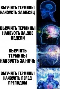 выучить термины наизусть за месяц выучить термины наизусть за две недели выучить термины наизусть за ночь выучить термины наизусть перед преподом