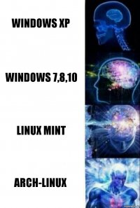 Windows XP Windows 7,8,10 Linux Mint arch-linux