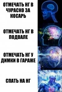 отмечать НГ в чураско за косарь отмечать нг в подвале отмечать нг у димки в гараже спать на нг