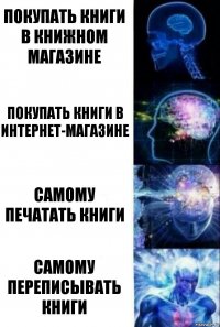 Покупать книги в книжном магазине Покупать книги в интернет-магазине Самому печатать книги Самому переписывать книги