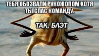 тебя обозвали рукожопом хотя ты спас команду. 