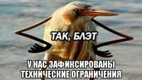  у нас зафиксированы технические ограничения