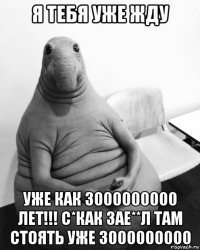 я тебя уже жду уже как 3000000000 лет!!! с*как зае**л там стоять уже 3000000000