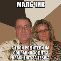 мальчик а твои родители на собрания ходят ? краснеют за тебя ?