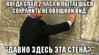 когда спал 2 часа и пытаешься сохранить не овощной вид: "давно здесь эта стена?"