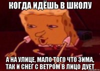 когда идёшь в школу а на улице, мало того что зима, так и снег с ветром в лицо дует