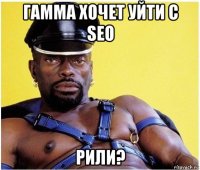 гамма хочет уйти с seo рили?