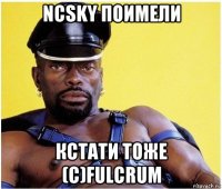 ncsky поимели кстати тоже (с)fulcrum