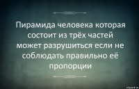 Пирамида человека которая состоит из трёх частей может разрушиться если не соблюдать правильно её пропорции