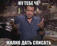 ну тебе чё жалко дать списать