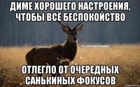 диме хорошего настроения, чтобы всё беспокойство отлегло от очередных санькиных фокусов