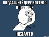 когда шнейдеру влетело от ксюши незачто