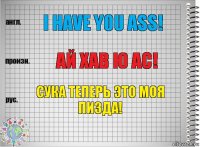 I HAVE YOU ASS! Ай хав ю ас! Сука теперь это моя пизда!