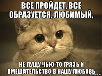 все пройдет, все образуется, любимый, не пущу чью-то грязь и вмешательство в нашу любовь