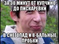 за 30 минут от купчино до пискаревки в снегопад и 8-бальные пробки