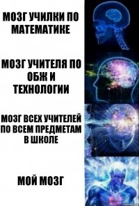 Мозг училки по математике Мозг учителя по ОБЖ и технологии Мозг всех учителей по всем предметам в школе Мой мозг