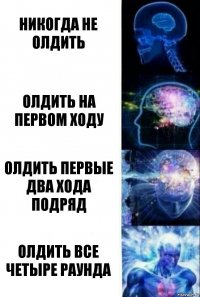 Никогда не олдить Олдить на первом ходу Олдить первые два хода подряд Олдить все четыре раунда