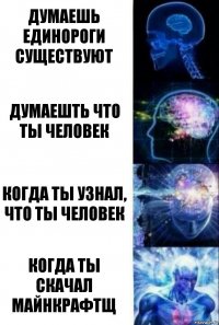 Думаешь единороги существуют Думаешть что ты человек Когда ты узнал, что ты человек Когда ты скачал майнкрафтщ