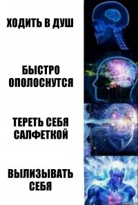 ХОДИТЬ В ДУШ БЫСТРО ОПОЛОСНУТСЯ ТЕРЕТЬ СЕБЯ САЛФЕТКОЙ ВЫЛИЗЫВАТЬ СЕБЯ