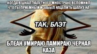 когда в шкалтуалетного мностраке вспомнил что ты приемный и забыл нацепить шапку на блеан умираю памираю черная каза