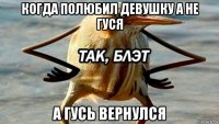 когда полюбил девушку а не гуся а гусь вернулся