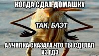 когда сдал домашку а училка сказала что ты сделал из гдз