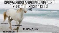 когда спрятался в холодос и сломал всё к ебеням 