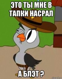 это ты мне в тапки насрал а блэт ?