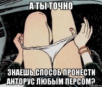 а ты точно знаешь способ пронести анторус любым персом?