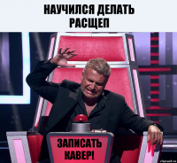 научился делать
расщеп записать кавер!