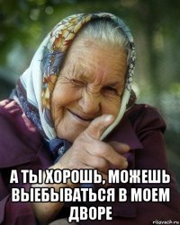  а ты хорошь, можешь выебываться в моем дворе