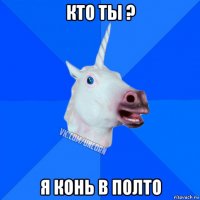 кто ты ? я конь в полто