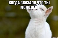 когда сказали что ты молодец. 