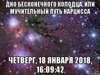 дно бесконечного колодца, или мучительный путь нарцисса четверг, 18 января 2018, 16:09:42