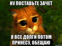 ну поставьте зачет я все долги потом принесу, обещаю