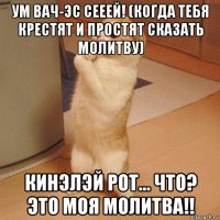 ум вач-эс сееей! (когда тебя крестят и простят сказать молитву) кинэлэй рот... что? это моя молитва!!