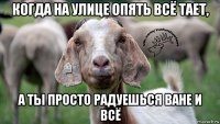 когда на улице опять всё тает, а ты просто радуешься ване и всё