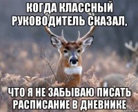 когда классный руководитель сказал, что я не забываю писать расписание в дневнике