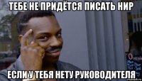 тебе не придётся писать нир если у тебя нету руководителя