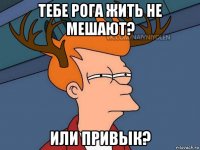 тебе рога жить не мешают? или привык?