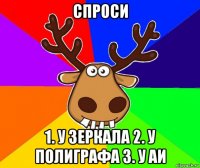 спроси 1. у зеркала 2. у полиграфа 3. у аи